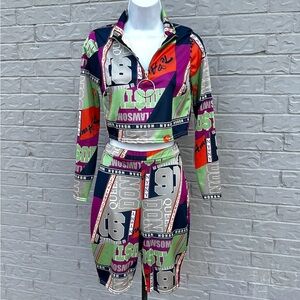 Boohoo Multicolor Graphic two piece set
